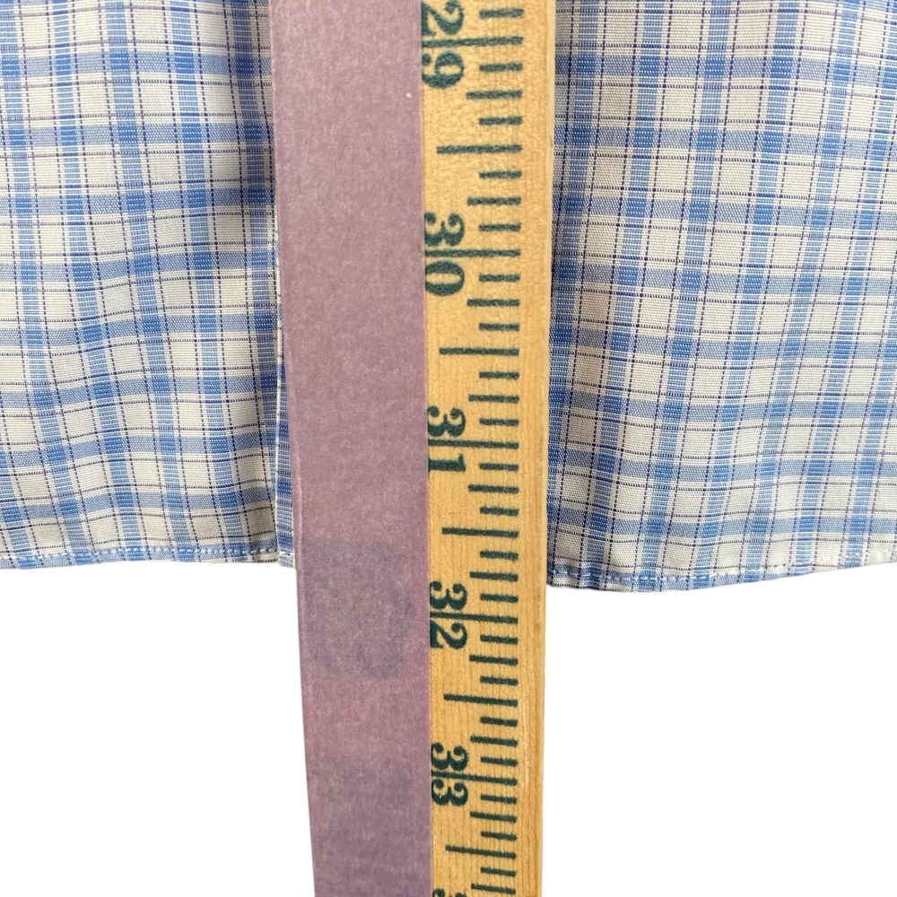 Brooks Brothers Regent Non Iron Button Down Shirt Mens 17 4 5 Blue Gingham Check - Picture 4 of 6